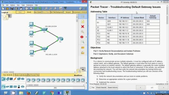 6.4.3.4 Packet Tracer - Troubleshooting Default Gateway Issues