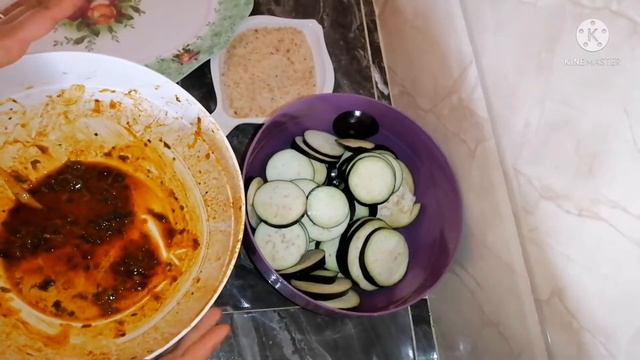بطاطس وبذنجان في الفرن بدون قلي مع شرمولة ملفوف أو لمكور