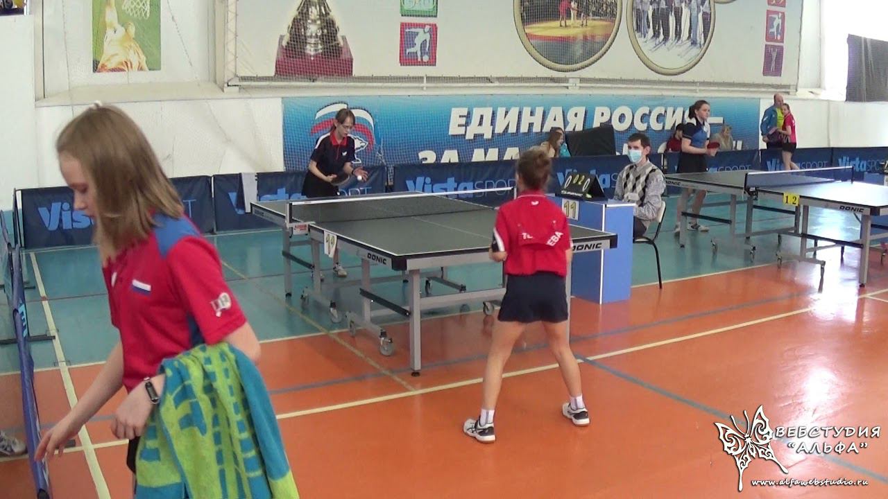 4к Толмачева Варвара и Позняева Анастасия. Турнир по настольному теннису город Гагарин 9-11 апреля