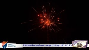 Батарея салютов комбинированная PKU2003 Волшебный сундук (118 зар. 1,2; 1,5; 2)