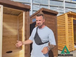 Видеообзор деревянного туалета 1 *1 м.