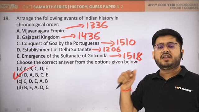 CUET 2023 HISTORY | Guess Paper #2 | Most Important Questions | Samarth
