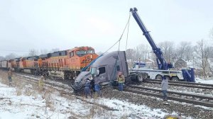 Train vs Tractor Trailer on 1-25-23 B-ROLL
