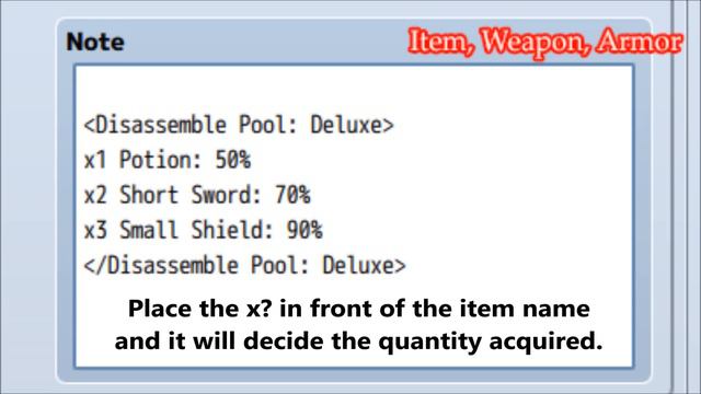 YEP.96 - Item Disassemble - RPG Maker MV
