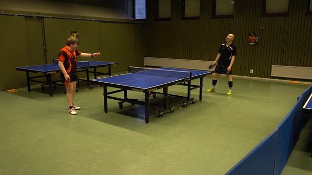 Table Tennis, penhold (cpen RPB). A training match against defense