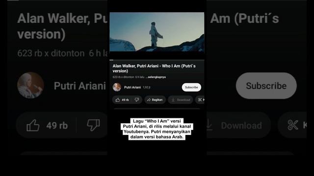 Putri Ariani telah merilisi who I Am versi dirinya yang dinyanyikan dengan bahasa arab