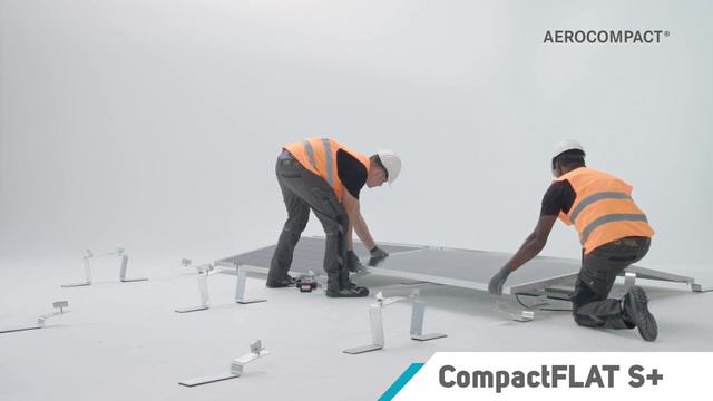 Установка панелей на плоской крыше с помощью крепления Aerocompact S10+ восток запад
