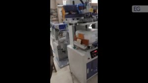 Трафаретная печать на пластиковой канистре, станок ST-120