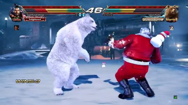 Tekken7 Ganryu Santa Vs Kuma Polar Bear смотреть онлайн