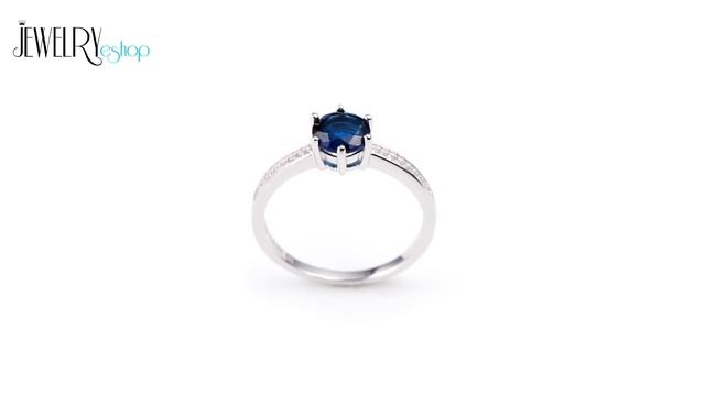 Jewellery - Ring made of 925 silver, round zircon in dark blue смотреть онлайн
