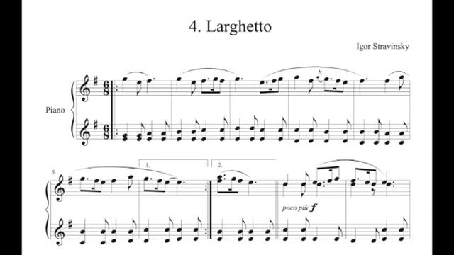 Igor Stravinsky - Larghetto, n. 4 from Les Cinq Doigts (1922) смотреть онлайн