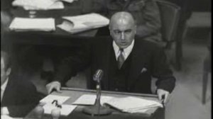 Nuremberg Trial Day 204 (1946) Max Juettner Cross Sir David Maxwell-Fyfe