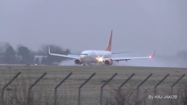 Albert Ballin livery ► Tuifly Boeing 737-800 waterspray landing ✈ Hannover Airport смотреть онлайн