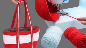 Отличная швейная хитрость - как быстро и легко сшить сумку из веревки!👜✂️