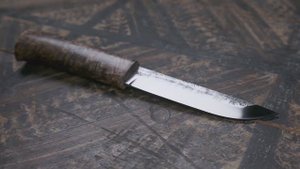 Охотничий нож "Ханты-Манси" из стали Х12МФ и рукояткой из стабилизированной березы, цвет Агат