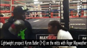 Kyron Butler makes his return, on the mitts with Roger Mayweather the Mayweather Boxing Club