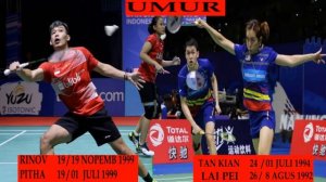 jadwal badminton bwf tournament rinov / pitha vs tan kian me / lai pei j, xd selandia baru open 201