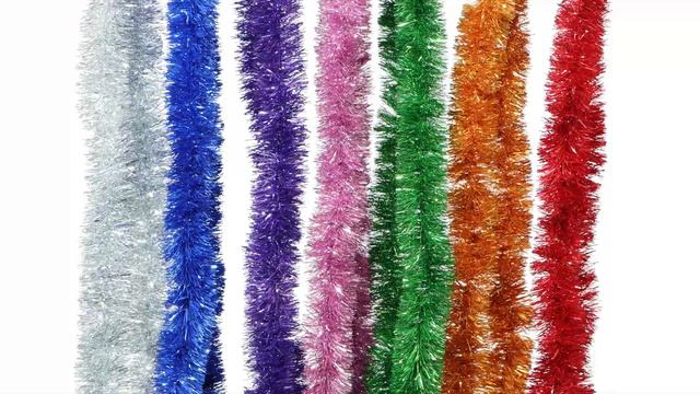 Мишура на проволоке "Норка" 2м*5см, цвет ассорти, 6 слоев