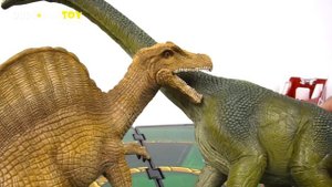 Dino Mecard tiny dinosaur duel in battlefield! Capture car, shooter, Mega tyranno! - DuDuPopTOY