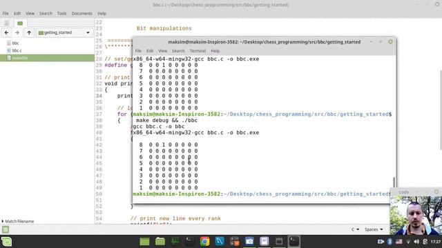 2-Bitboard CHESS ENGINE in C  creating comfortable conditions for development