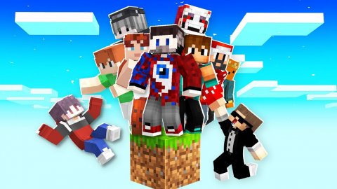 10 Друзей на ОДНОМ БЛОКЕ в Майнкрафт! FixEye #FixEye