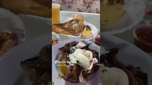 Безумно вкусная баранина и креветки на мангале.