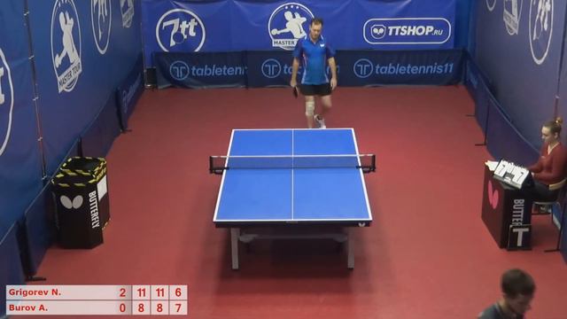 Настольный теннис матч 061020 17  18:30  Григорьев Николай  Буров Алексей   (за 3-4 место)