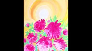 Master-klass ,Peonies and sunset, мастер класс, пионы и закат солнца