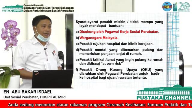 Ceramah Komuniti : Bantuan Praktik dan Terapi Sokongan Dalam Perkhidmatan Sosial Perubatan