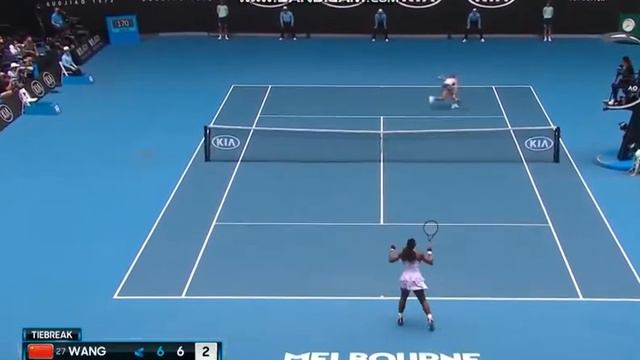 Serena Williams Vs Qiang Wang. Сирена Уильямс 24 января 2020 года.