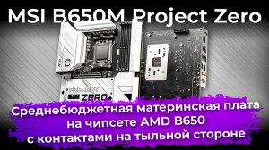 Обзор материнской платы MSI B650M Project Zero