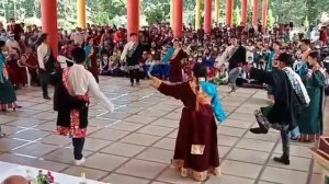 Sambhota Gurupura teachers group dance on 32nd noble peace price day.