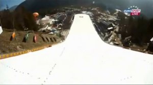 Robert Kranjec 203.5m - Planica 2012 Helmet camera