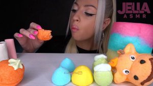 ASMR EATING MARSHMALLOW, COTTON CANDY, RAINBOW DESSERT, 마시멜로우, 컬러 먹방 (SWEET FOOD) MUKBANG 먹방