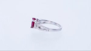 Peora Created Ruby Sterling Silver Heart Soulmate Ring Sizes 5 to 9 SR11726