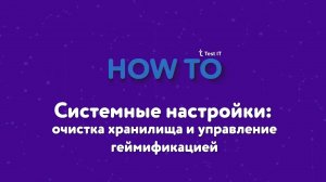 Системные настройки очистка хранилища и управление геймификацией