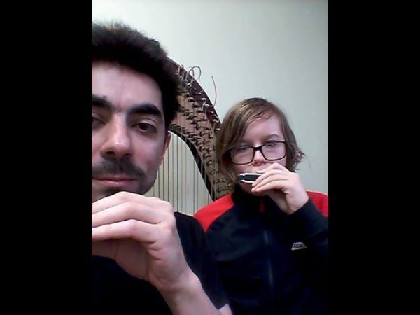 Дуэт с учеником/Me and my student's duo #stratocastro #harmonica #harp #губнаягармошка