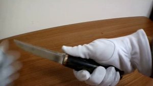 Финка Сканди. Рукоять композит, тыльник и больстер мокуме гане. АиР Златоуст