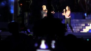 Angie Keilhauer, Jordan Fisher perform "Happily Ever After" theme live at Walt Disney World