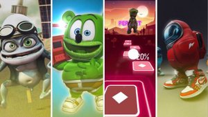 Crazy Frog vs Gummy Bear vs Groot vs Among Us | Tiles Hop: EDM Rush!