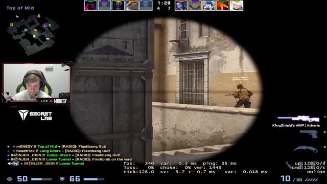 m0NESY plays faceit on dust2