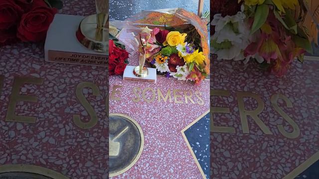 Suzanne Somers Walk of Fame Flowers Tribute #hollywoodhappenings #suzannesomers HOLLYWOOD HAPPENING