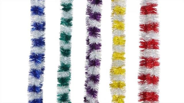 Мишура на проволоке "Норка" 2м*5см, цвет зебра, 6 слоев