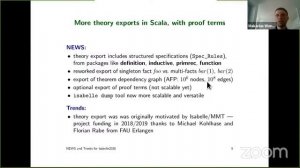 Makarius Wenzel: Isabelle NEWS and trends in 2020 (Isabelle 2020)