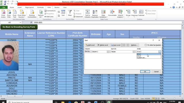 ELECTRONIC LEARNER ENROLLMENT and SURVEY FORM Sorting of data.