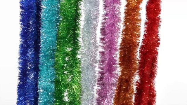 Мишура на проволоке "Норка" 2м*7см, радуга, 6 слоев