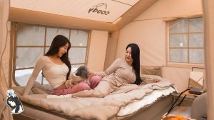 Кемпинг с гигантской палаткой с 2 спальнями, уютнее, чем дома! | АСМР природа