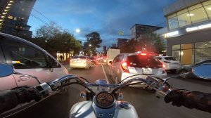 Езда на мотоцикле Honda Shadow Aero 750 #18 || Вечерняя поездка