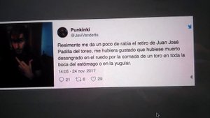 El tuitero al que las amenazas a Juan José Padilla le van a costar un ojo de la cara