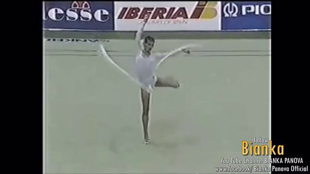 Bianka Panova - 1989 - Ribbon routine - WC - Sarajevo, Yugoslavia - Comment in French